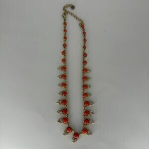 Women's LOFT Orange & Gold Beaded Necklace